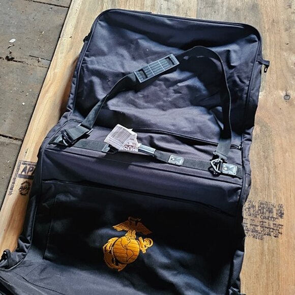 Nice Marine Corps USMC Logo Messenger Bag Unisex Black Top Handle Around Zipper - Picture 3 of 4